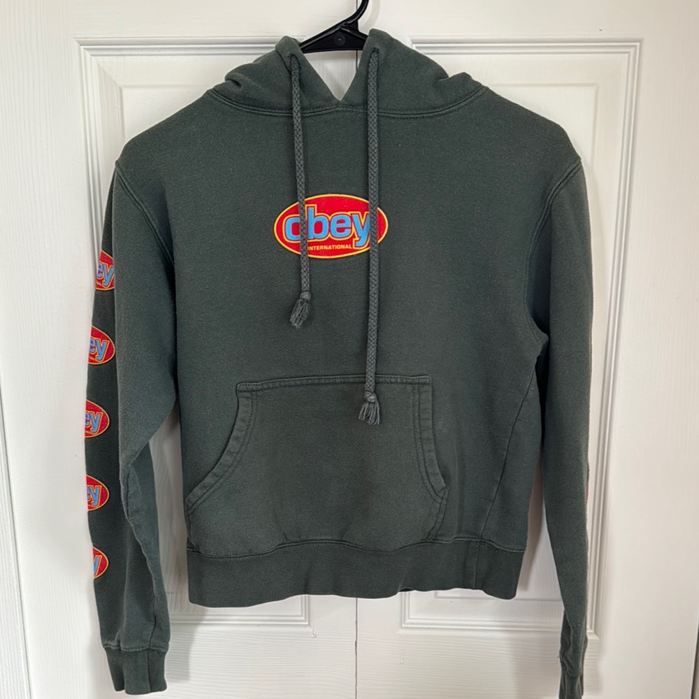 Obey Forest Green Hoodie with Bold Logo